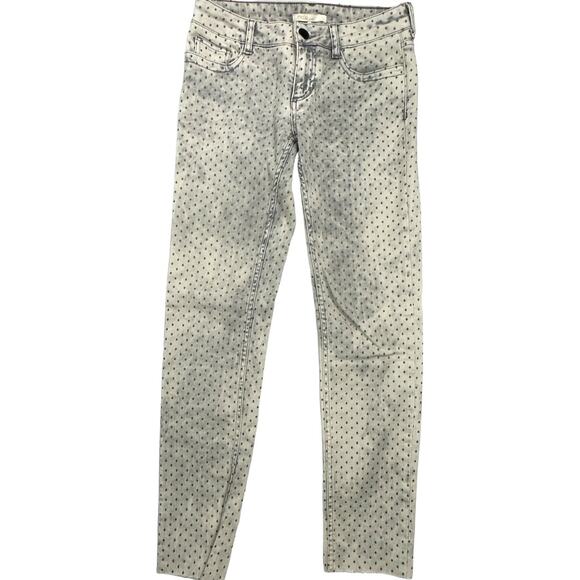 Maje grey mid-rise polka dot skinny women's jeans faded casual retro size medium - Picture 1 of 6